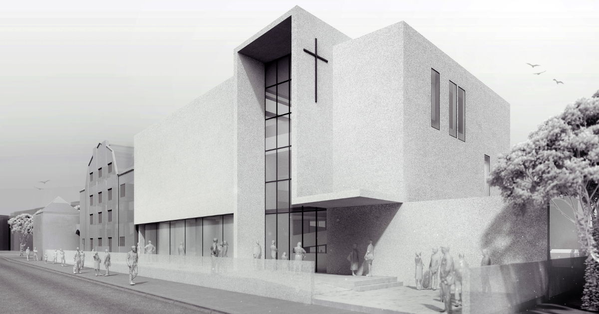 Study for a Protestant Church. Worship Place and Parish Center