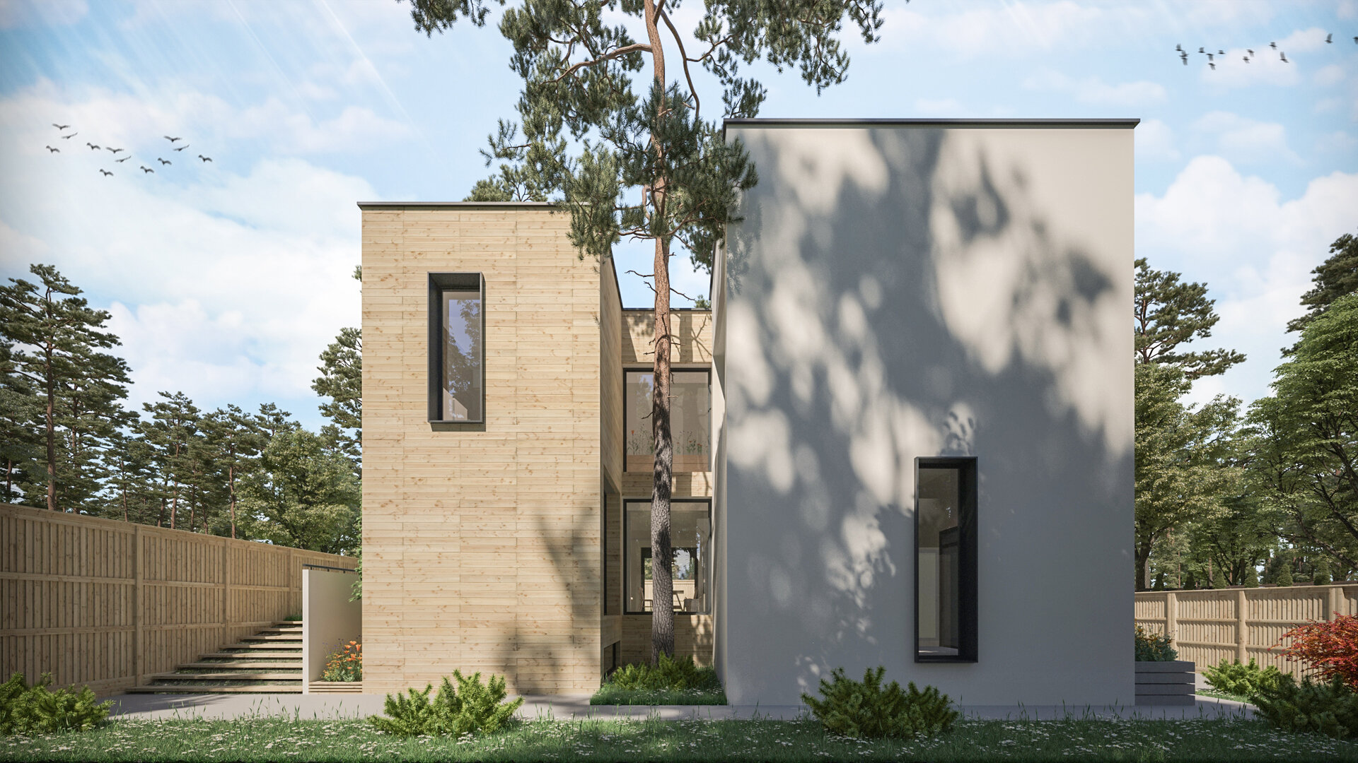 House with a tree