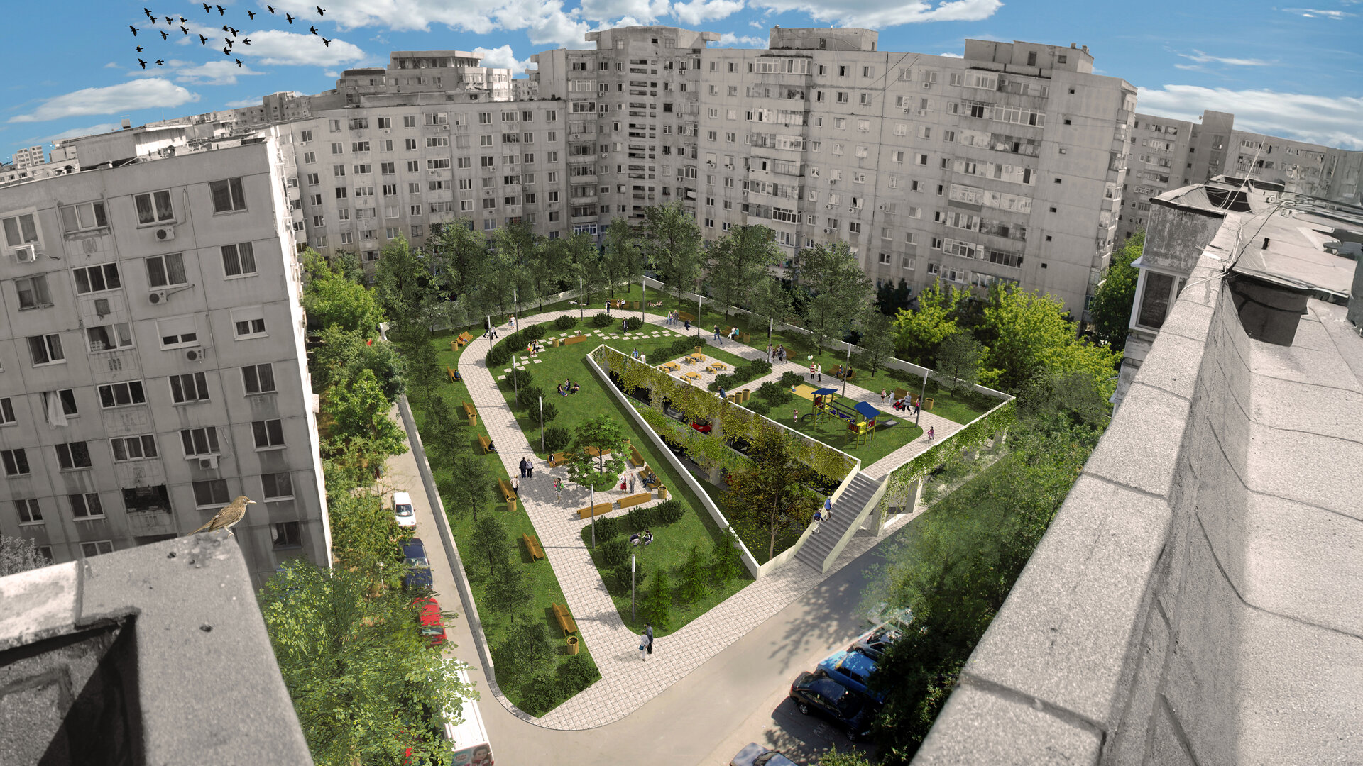 Mosaic Square - Recovery of apartment building courtyards